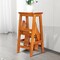 3-Step Folding Ladder Stool Bench 3-in-1 Rubber Wood Heavy Duty